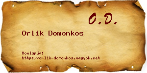 Orlik Domonkos névjegykártya